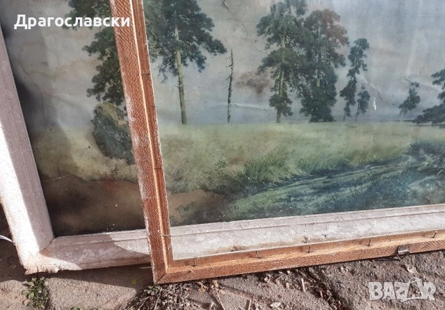 2 бр. бродиран зелен ковьор,  ковьори с рамка и стъкло, снимка 7 - Други - 30193822