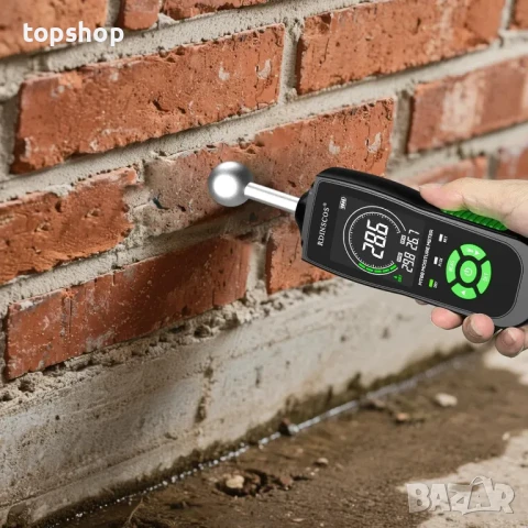 НОВ влагомер за стена RDINSCOS, зидария, дърво, замазка, бетон, мазилка с топка, снимка 3 - Измервателни инструменти - 50556225