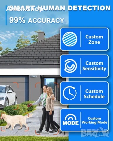 Безжичен Smart видеозвънец , звънец с камера Безжична видеокамера за врата UCOCARE , снимка 4 - Други - 51220661