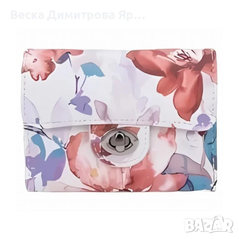 Дамско портмоне с флорален принт, снимка 6 - Портфейли, портмонета - 50498657