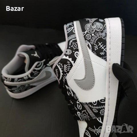 Nike Air Jordan 1 Low Bandana Grafitti Black White Grey Обувки Маратонки Кецове Номер 39 Размер Нови, снимка 6 - Маратонки - 39273607