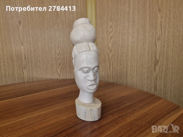 статуетка от слонова кост 22 см 938 гр. Разпродажба, снимка 5 - Статуетки - 52077737