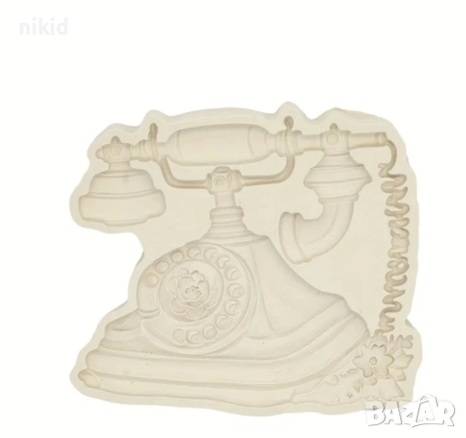 Ретро телефон силиконов молд форма фондан шоколад гипс, снимка 2 - Форми - 53026648