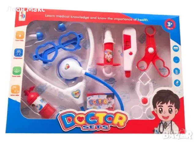 Детски лекарски комплект със слушалки стетоскоп доктор 