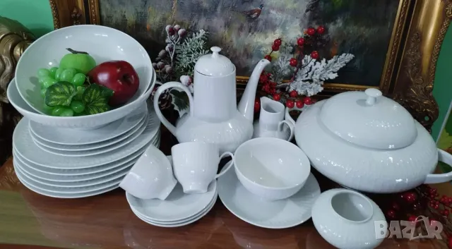 EDELSTEIN BAVARIA- Сервиз от бял релефен порцелан за ценители