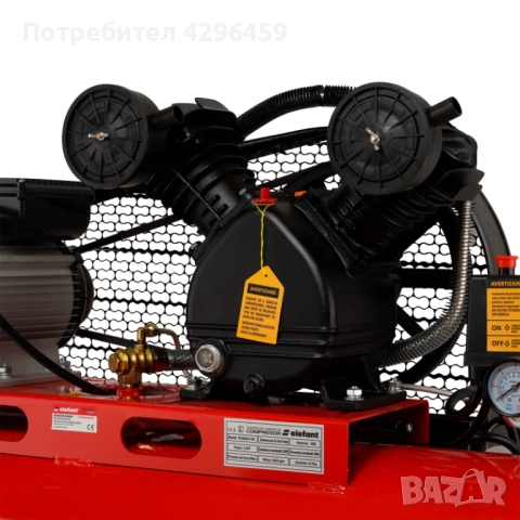 Компресор за въздух 100 л. Elefant XY2065A, маслен, 8 bar, 330 л/мин, 3 к.с., снимка 10 - Компресори - 47938608