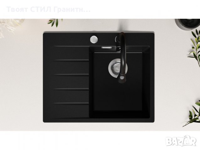 Кухненска Мивка от Гранит модел Сидни 620 x 500 Компакт - Черна, снимка 5 - Други - 38016226