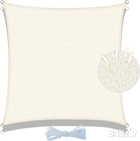 Cool Area Сенник за хладна зона, правоъгълен 2,0 x 3,0 метра, слънцезащитен HDPE, подходящ за градин