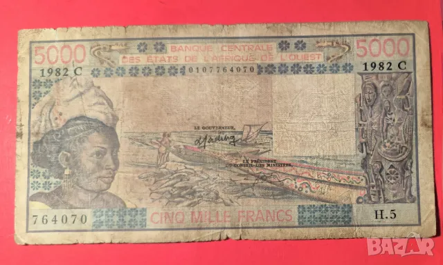 Западна Африка Конго 5000 франка 1982 година