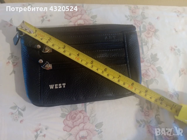 Черна Мъжка Чанта Естествена Кожа за Колан на АРТ93, снимка 5 - Чанти - 48328623