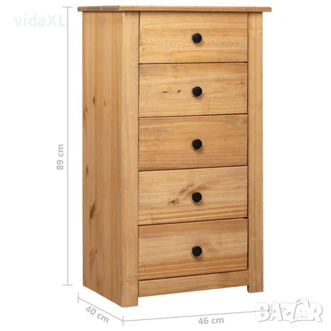 vidaXL Сайдборд, 46x40x89 см, бор масив, стил Панама, снимка 8 - Бюфети - 56146538