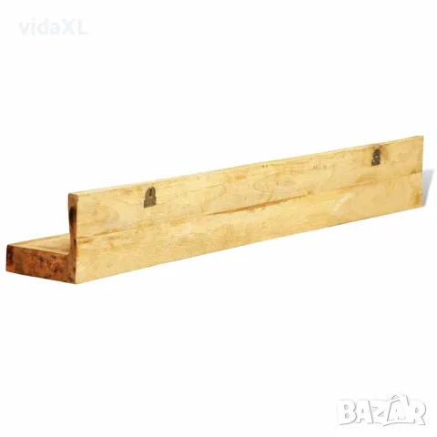 vidaXL Полица за стена от солидно дърво – 2 броя, снимка 4 - Етажерки - 56146314