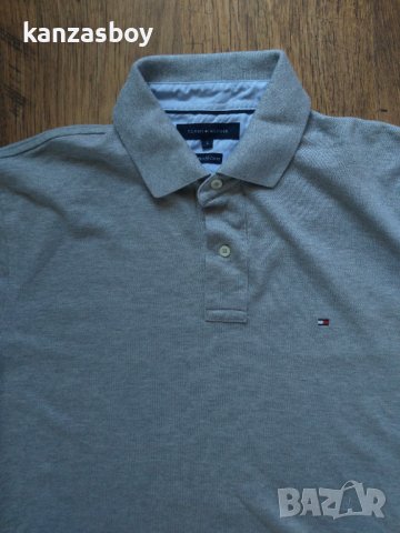 Tommy Hilfiger Grey Polo Shirt - страхотна мъжка тениска КАТО НОВА, снимка 3 - Тениски - 38055206