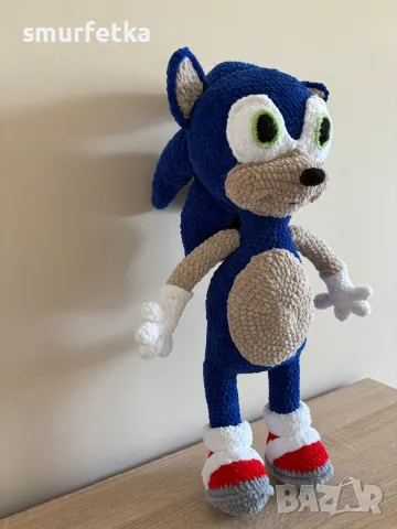 Плетена играчка Соник , снимка 3 - Плюшени играчки - 50172750