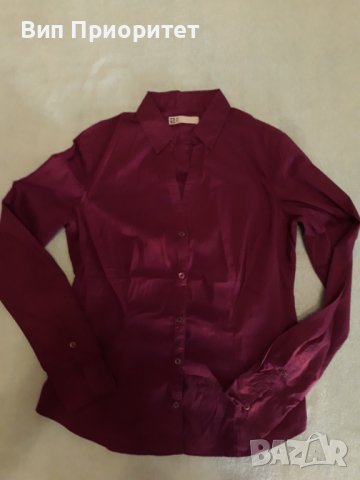 Лилава риза 100 % еластан , супер елегантен модел, много впечатляващ, дълъг ръкав   , снимка 11 - Ризи - 37510187