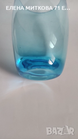 Ваза от цветно стъкло с масивна основа, снимка 4 - Вази - 52861040