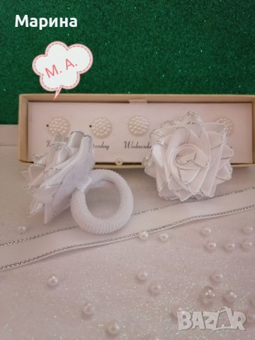 Аксесоари за коса ''Бяла и червена роза'', снимка 6 - Аксесоари за коса - 44457894