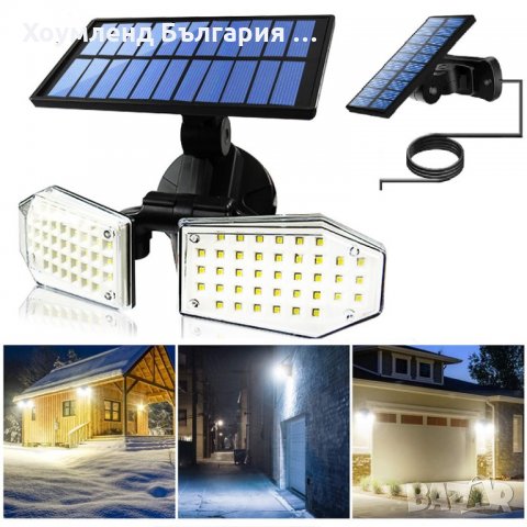 Двуглава соларна лампа с подвиженпанел и 3 режима, снимка 4 - Соларни лампи - 32085422