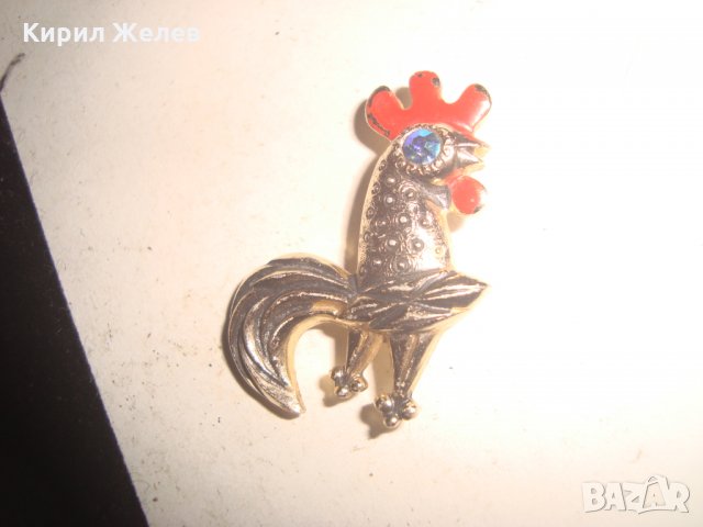 ПОЗЛАТЕНА ФИГУРАЛНА ЗНАЧКА - ПЕТЛЕ със САПФИРЧЕ и ЕМАЙЛ 9233, снимка 6 - Други - 31293356