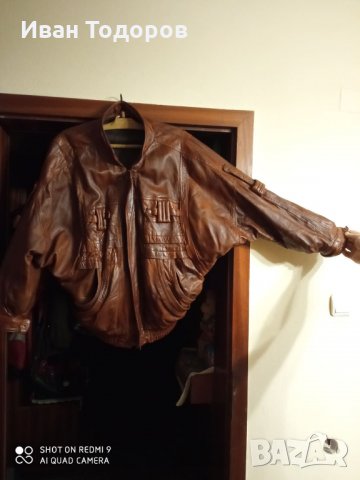 Мъжко кожено яке от телешки бокс, снимка 4 - Якета - 35297495