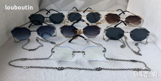 Valentino дамски слънчеви очила Осмоъгълник с верижка синджир, снимка 10 - Слънчеви и диоптрични очила - 44682891