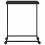 vidaXL Помощна маса с колелца черна 55x35x70 см инженерно дърво, снимка 4