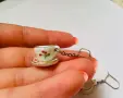 Красиви сребърни обеци с порцеланови чашки, снимка 4