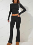 Дамски ежедневен едноцветен моден комплект с дълъг ръкав, 4цвята , снимка 12