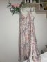 Разкошна нова нежна елегантна дълга рокля фрорален принт нежни цветя висока талия цепка, снимка 6