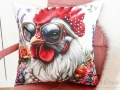 Възглавница с уникален принт на кокошка, снимка 3