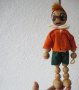 Пинокио дървена стара играчка, марионетка, Буратино на пружина, виси, снимка 10
