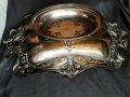 стара посребрена месингова купа,фруктиера арт деко, снимка 5