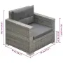vidaXL Градински комплект с възглавници, 6 части, сив полиратан, снимка 10