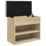 vidaXL Пейка за обувки, сонома дъб, 62x32x50 см, инженерно дърво, снимка 8