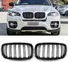 Бъбреци с двойни ребра черен лак за BMW X5 E70, снимка 1