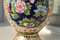 Китайска ваза месинг с емайл , снимка 6