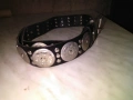 Колан естествена кожа женски 96см на 38мм с метални пластини като нов, снимка 2