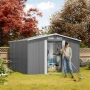 Метална градинска къща за инструменти с вентилация и заключване - 277 × 299 × 192 см, снимка 8