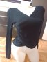 Черна блуза интересен модел, снимка 1 - Блузи с дълъг ръкав и пуловери - 42909698