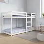 vidaXL Двуетажно легло, бяло, 80x200 см, борово дърво масив, снимка 2