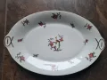 голямо елипсовидно порцеланово плато с цветя и райски птици  Limoges 8/5, снимка 1