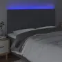 vidaXL LED горна табла за легло, тъмносива, 160x5x118/128 см, плат, снимка 3