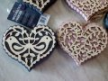 Нови дървенни Арт декорации сърца,кръгове и др, снимка 6