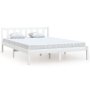 vidaXL Рамка за легло, бяла, бор масив, 140x190 cм(SKU:809998