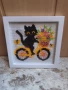 Готов гоблен Коте с колело, снимка 3