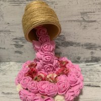 3D чаша романтичен подарък от рози за влюбени Свети Валентин , снимка 2 - Романтични подаръци - 31498312