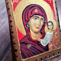Икона на света Богородица с Младенеца, снимка 4 - Икони - 44291665