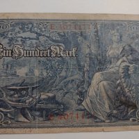Райх банкнота - Германия - 100 марки / 1910 година рядка Имперска банкнота с червен печат- 17948, снимка 11 - Нумизматика и бонистика - 31019834