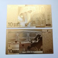 Сувенирни златисти евро банкноти, снимка 3 - Колекции - 37162478