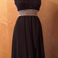 Нова черна воалена рокля S размер, снимка 1 - Рокли - 33738313